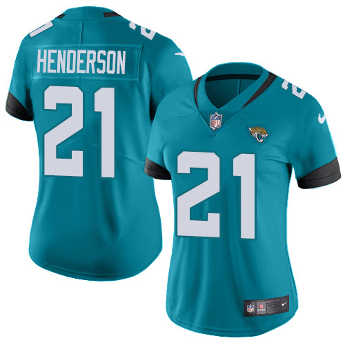 Nike Jacksonville Jaguars 21 C.J. Henderson Teal Green Alternate Women Stitched NFL Vapor Untouchable Limited Jersey